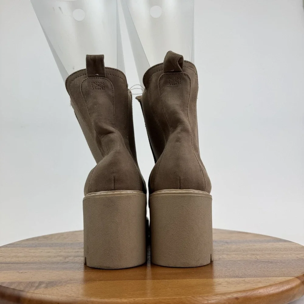 Womens Dolce Vita Tobias Brown Platform Lug Sole Heeled Chelsea Boots Size 11 M‎